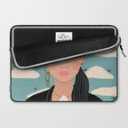Woman Portrait Illustration - Stars and Clouds Laptop Sleeve Gallery Image 2