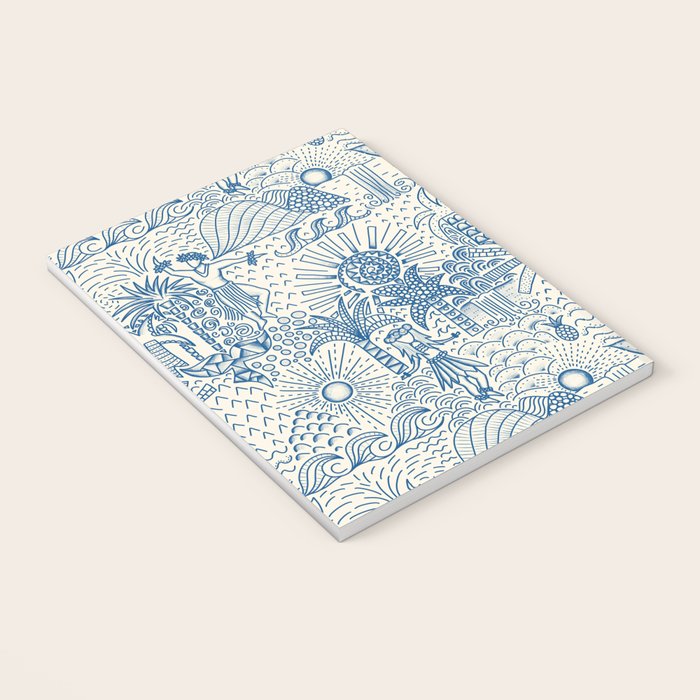 Hawaiian Toile Blue Notebook Gallery Image 3
