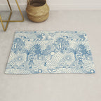 Hawaiian Toile Blue Rug Gallery Image 1