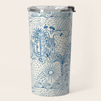 Hawaiian Toile Blue Travel Mug Gallery Image 2