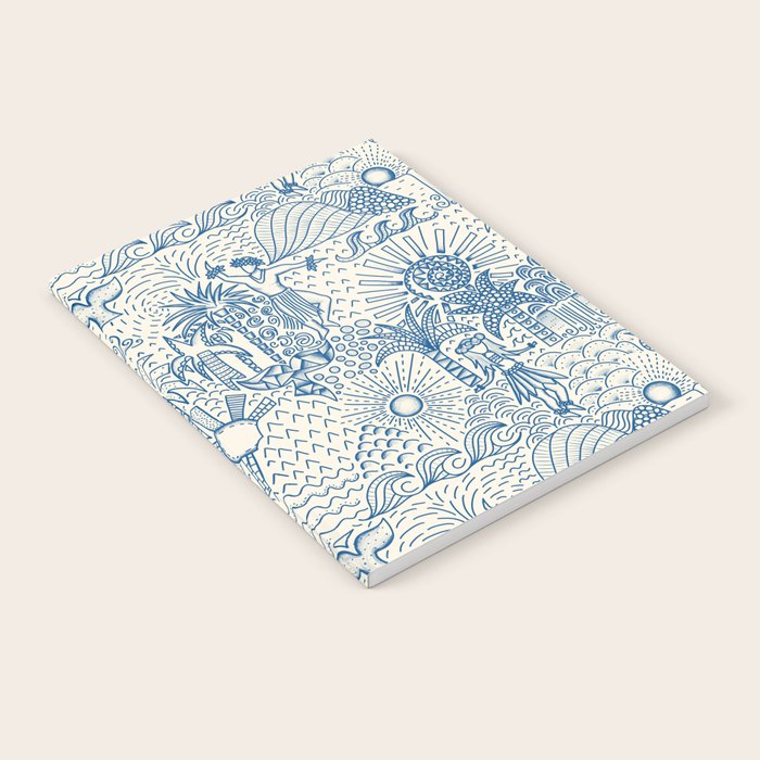 Hawaiian Toile Blue Notebook Gallery Image 2