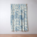 Hawaiian Toile Blue Window Curtain Gallery Image 3