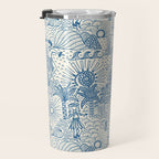 Hawaiian Toile Blue Travel Mug Gallery Image 3