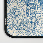 Hawaiian Toile Blue Laptop Sleeve Gallery Image 3