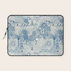 Hawaiian Toile Blue Laptop Sleeve Gallery Image 1