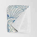 Hawaiian Toile Blue Throw Blanket Gallery Image 3