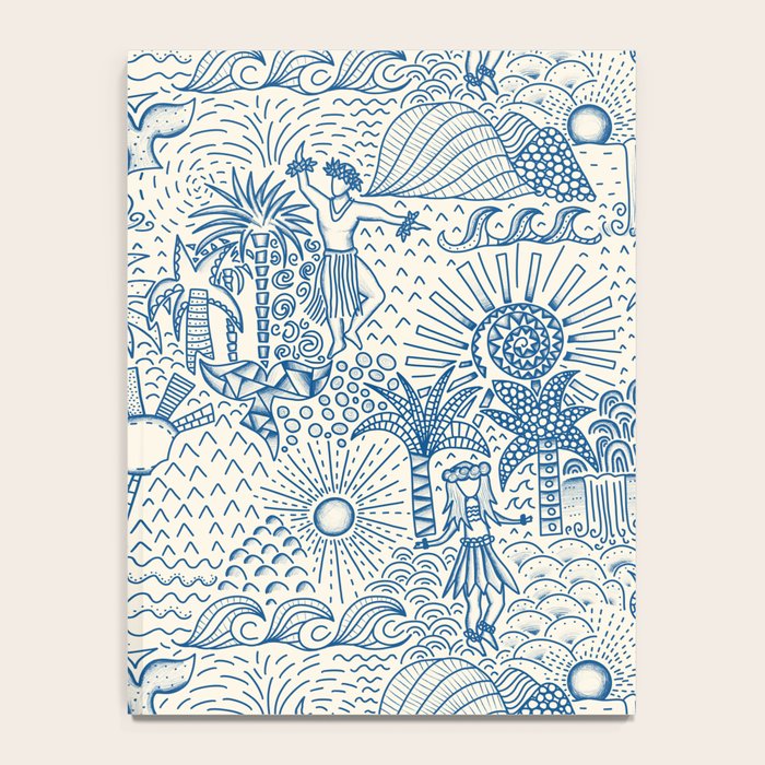 Hawaiian Toile Blue Notebook Gallery Image 4