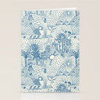 Hawaiian Toile Blue Stationery Card Gallery Image 2