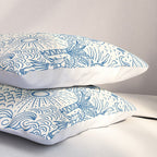 Hawaiian Toile Blue Pillow Sham Gallery Image 3