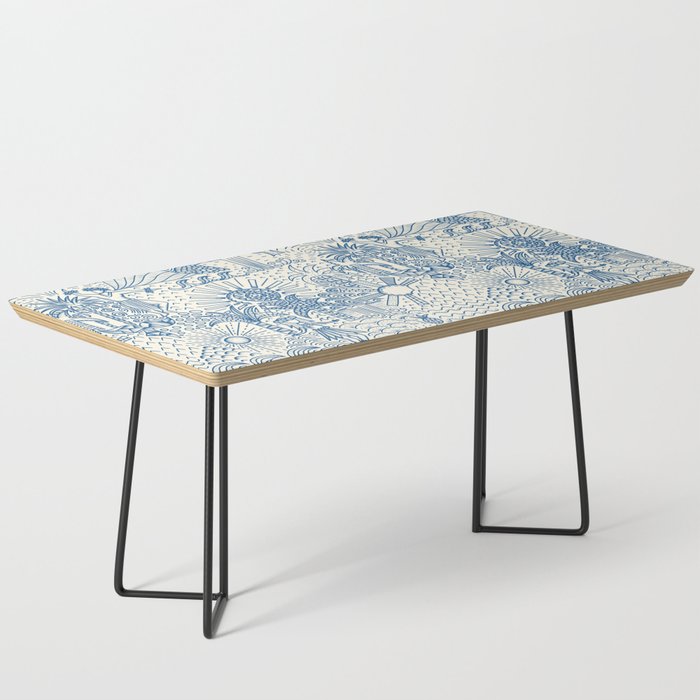 Hawaiian Toile Blue Coffee Table Gallery Image 1