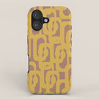Midcentury Modern Loops Pattern 7 Inspired by PANTONE 17 1230 Color of the Year Mocha Mousse iPhone Case Gallery Image 1