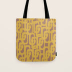 Midcentury Modern Loops Pattern 7 Inspired by PANTONE 17 1230 Color of the Year Mocha Mousse Tote Bag Gallery Image 1
