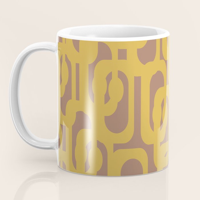 Midcentury Modern Loops Pattern 7 Inspired by PANTONE 17 1230 Color of the Year Mocha Mousse Coffee Mug Gallery Image 3