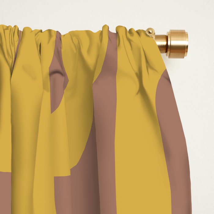 Midcentury Modern Loops Pattern 7 Inspired by PANTONE 17 1230 Color of the Year Mocha Mousse Window Curtain Gallery Image 2