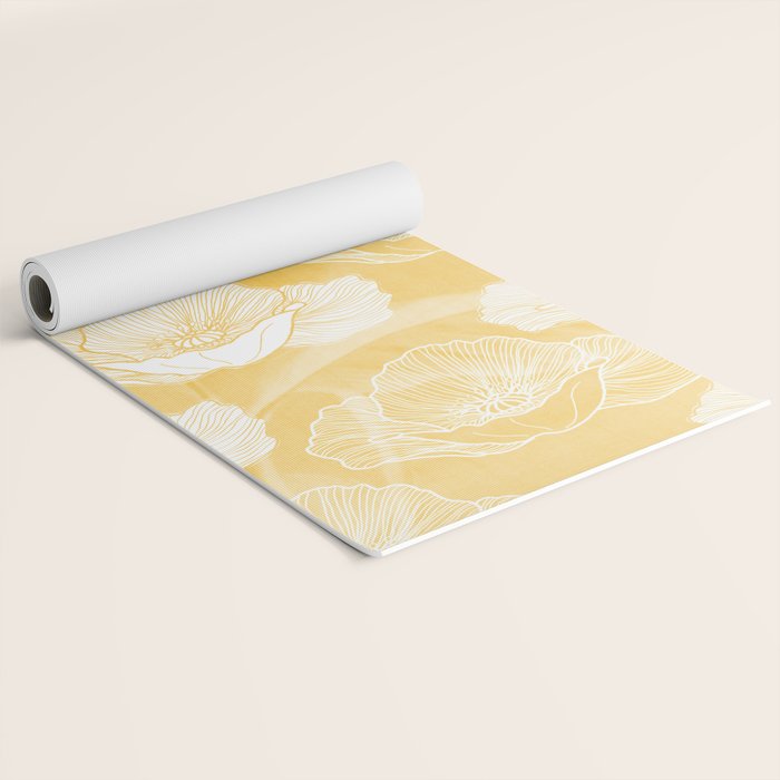 Poppy bloom - yellow Yoga Mat Gallery Image 2