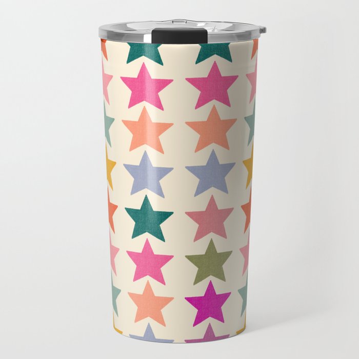 Retro Colorful Stars Travel Mug Gallery Image 1