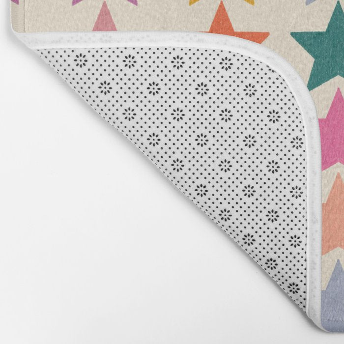 Retro Colorful Stars Bath Mat Gallery Image 2