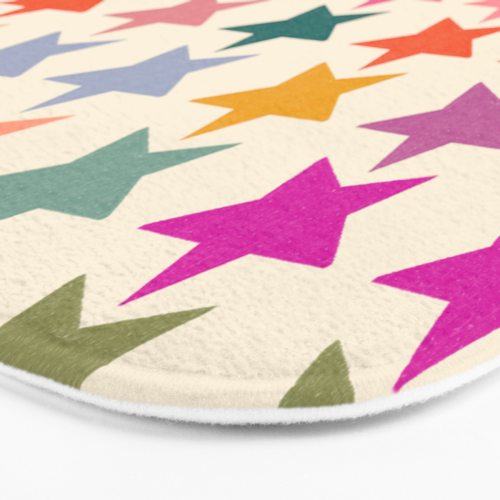 Retro Colorful Stars Bath Mat Gallery Image 3