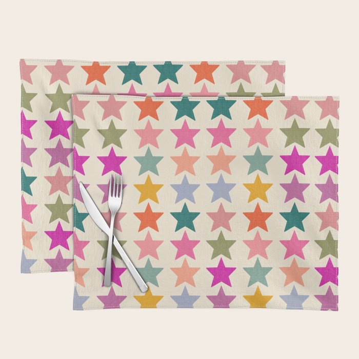 Retro Colorful Stars Placemat Gallery Image 1