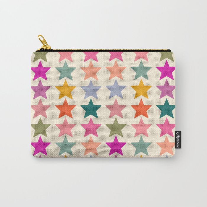 Retro Colorful Stars Carry All Pouch Gallery Image 1