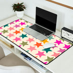 Retro Colorful Stars Desk Mat Gallery Image 2