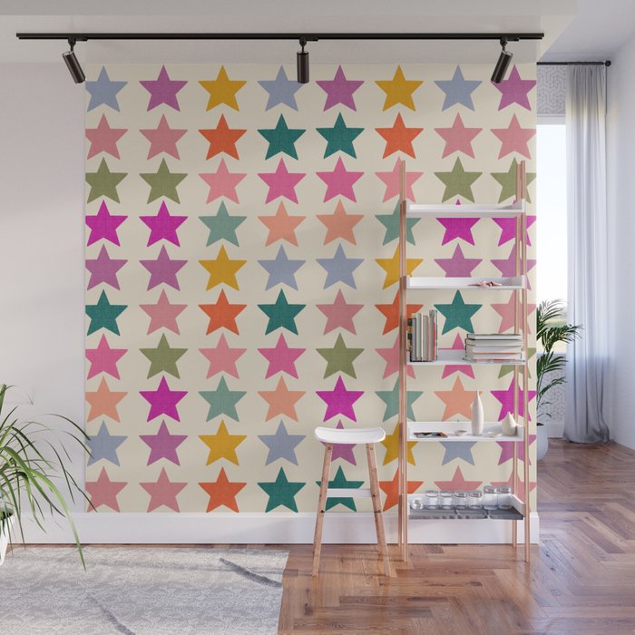 Retro Colorful Stars Wall Mural Gallery Image 1