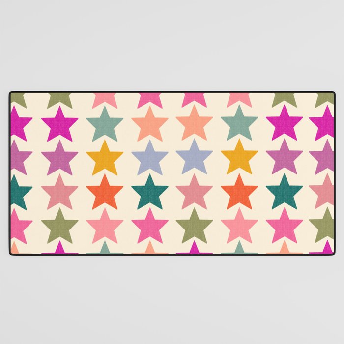 Retro Colorful Stars Desk Mat Gallery Image 3