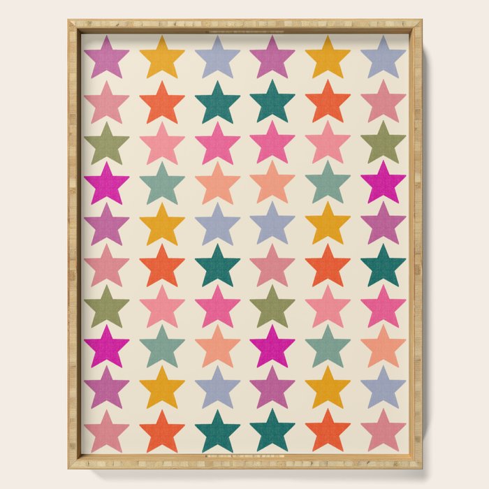Retro Colorful Stars Serving Tray Gallery Image 1