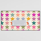Retro Colorful Stars Desk Mat Gallery Image 1