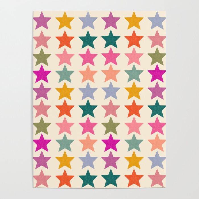 Retro Colorful Stars Poster Gallery Image 4
