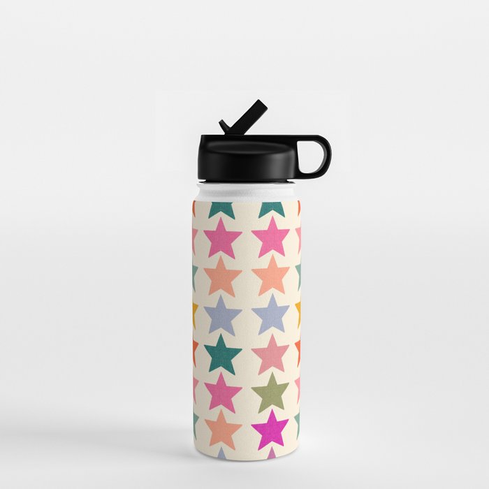 Retro Colorful Stars Water Bottle Gallery Image 1