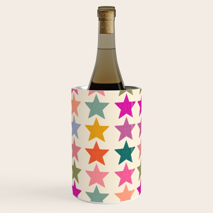 Retro Colorful Stars Wine Chiller Gallery Image 3