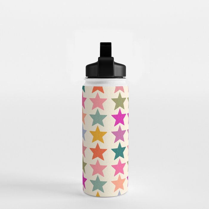Retro Colorful Stars Water Bottle Gallery Image 2