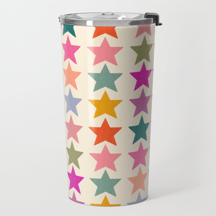 Retro Colorful Stars Travel Mug Gallery Image 2