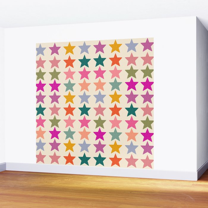Retro Colorful Stars Wall Mural Gallery Image 2