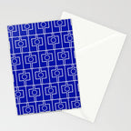 Bold Blue Geometric Mid Century Modern Rektangel Pattern Stationery Card Gallery Image 2