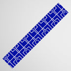 Bold Blue Geometric Mid Century Modern Rektangel Pattern Table Runner Gallery Image 3