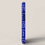Bold Blue Geometric Mid Century Modern Rektangel Pattern iPhone Case Gallery Image 2