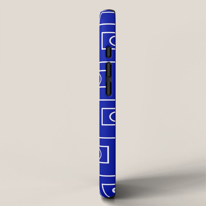 Bold Blue Geometric Mid Century Modern Rektangel Pattern iPhone Case Gallery Image 2