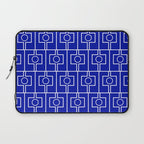 Bold Blue Geometric Mid Century Modern Rektangel Pattern Laptop Sleeve Gallery Image 1