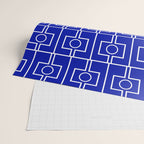 Bold Blue Geometric Mid Century Modern Rektangel Pattern Wrapping Paper Gallery Image 2