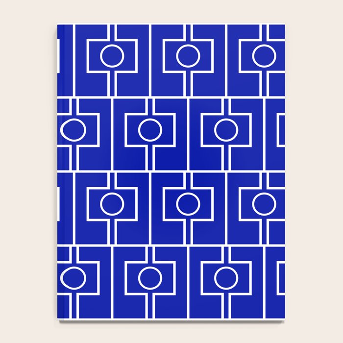 Bold Blue Geometric Mid Century Modern Rektangel Pattern Notebook Gallery Image 4