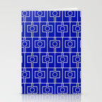 Bold Blue Geometric Mid Century Modern Rektangel Pattern Stationery Card Gallery Image 2