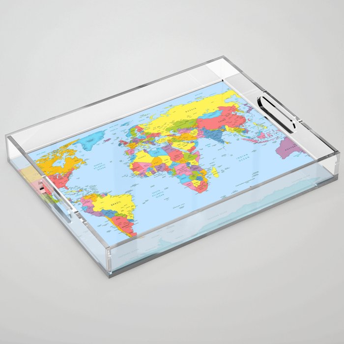 world map - academic Acrylic Tray Gallery Image 1