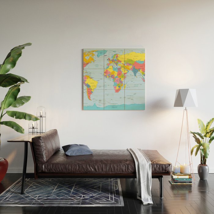 world map - academic Wood Wall Art Gallery Image 2