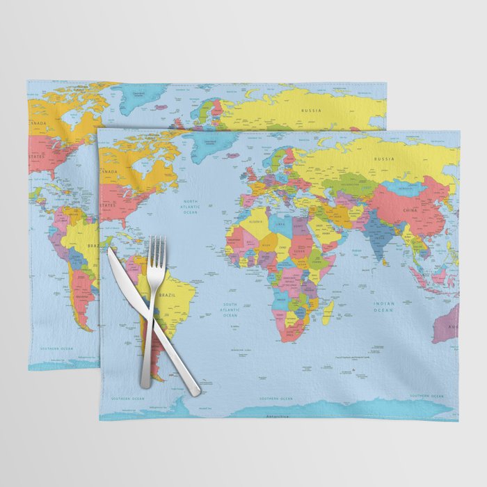 world map - academic Placemat Gallery Image 1