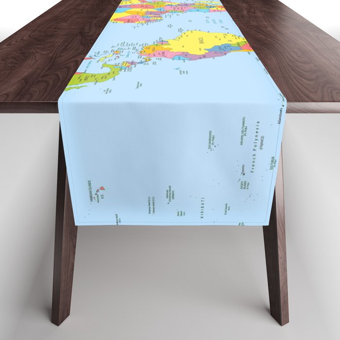 world map - academic Table Runner Gallery Image 1