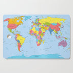 world map - academic Cutting Board Gallery Image 1
