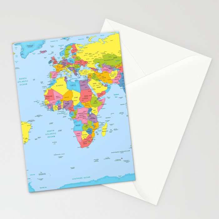 world map - academic Stationery Card Gallery Image 2