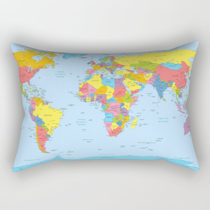 world map - academic Rectangular Pillow Gallery Image 1